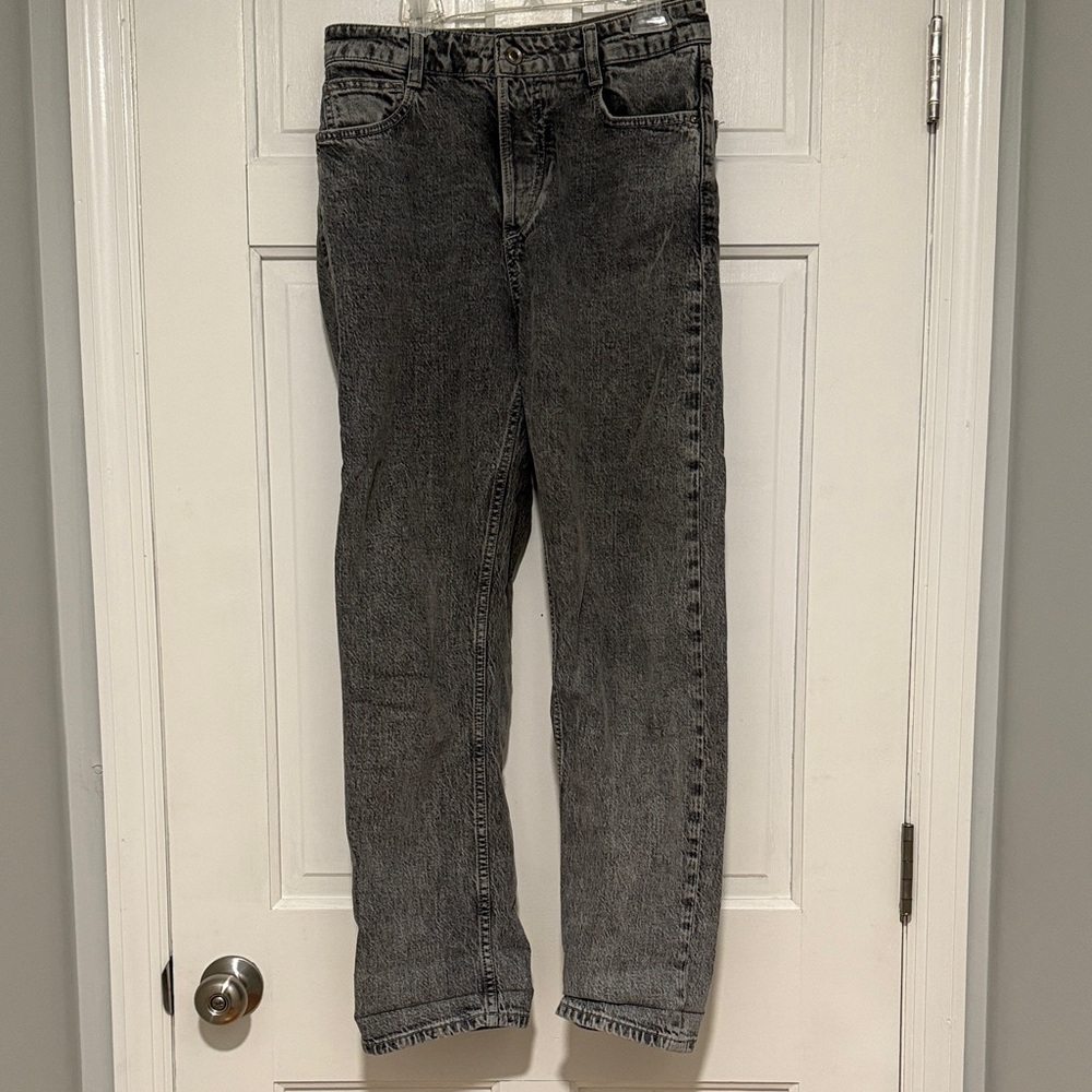 Zara Women’s Grey Washed Button fly Denim Jeans